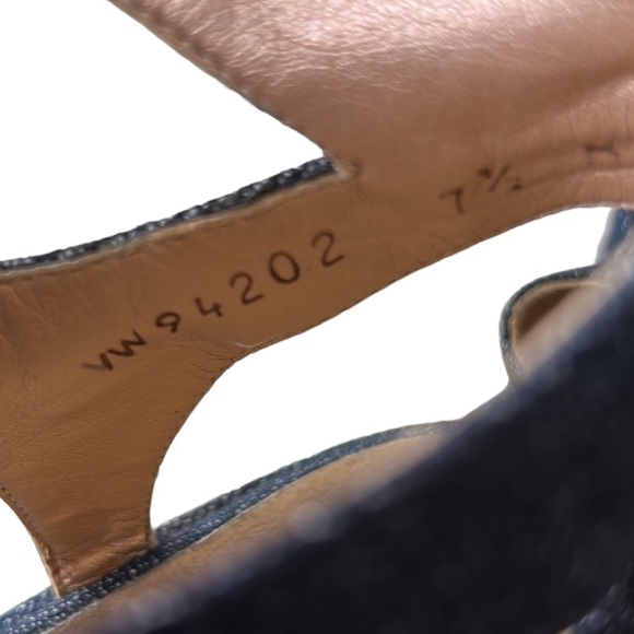 Stuart Weitzman Skippity Antique Denim Strappy Tassel Wrap Sandals 7.5 - Picture 14 of 16